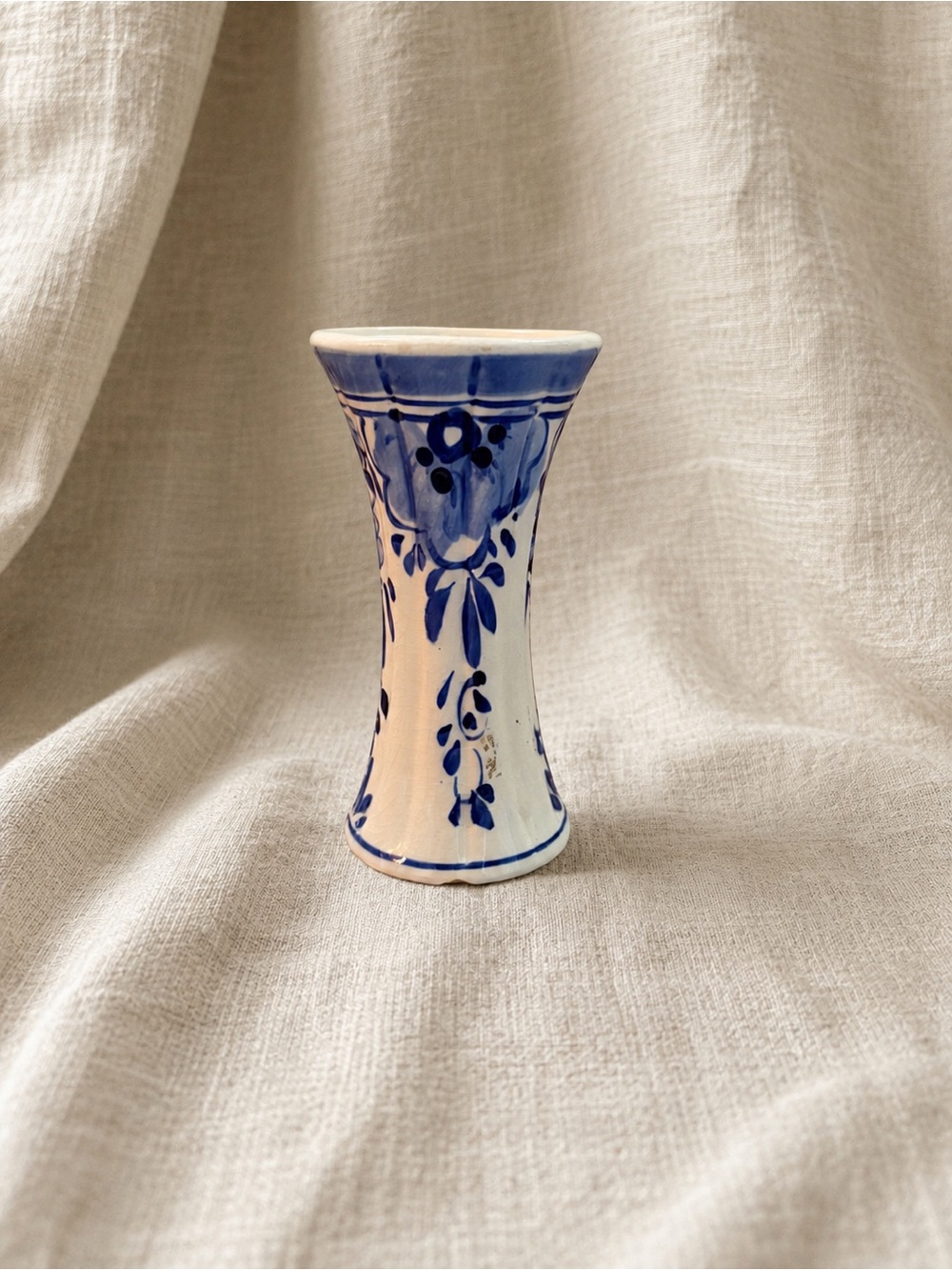 Vintage Hand-Painted Delft Blue Bud Vase | Netherlands | Petite Blue & White
